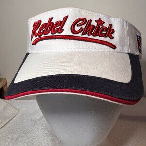 J Hats- Women's Vintage Sun Visor-Adjustable Strap Velcro-Embroidered USA Color